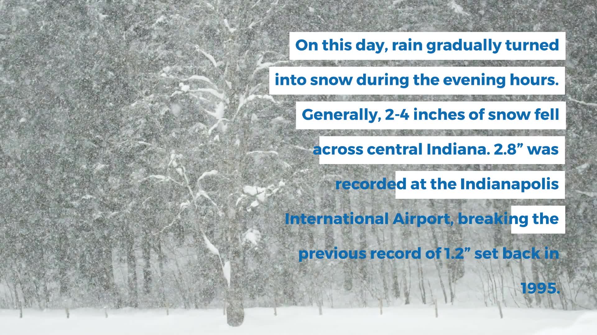 3 years since record snowfall for this date across Indiana Fox 59